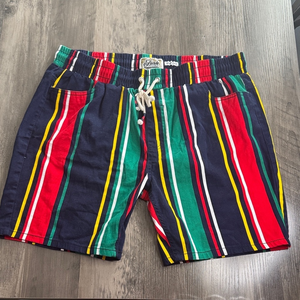90’s Preppy Color Striped Street Twill Shorts